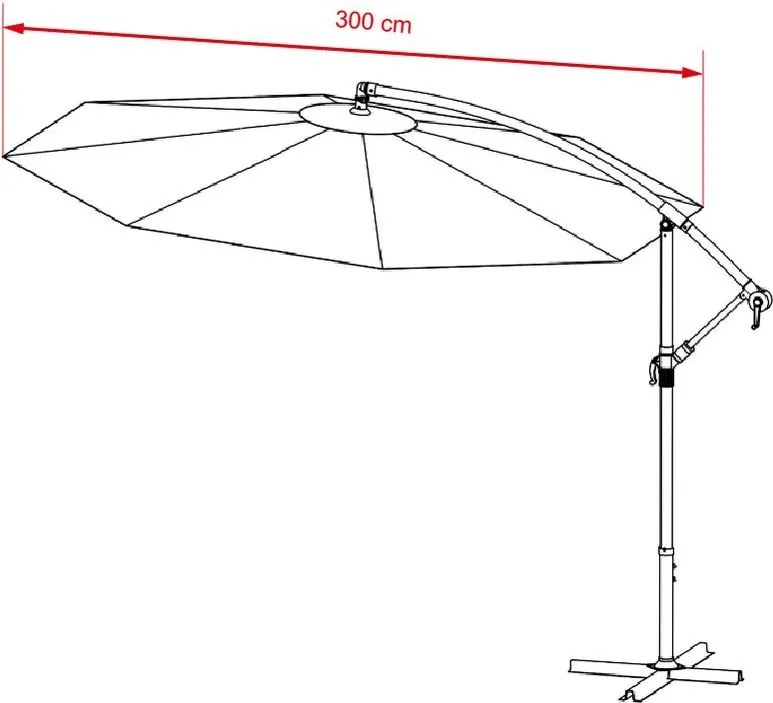 Umbrelă reglabilă AVENBERG SUNNY LED 300, diametru 3M, bej