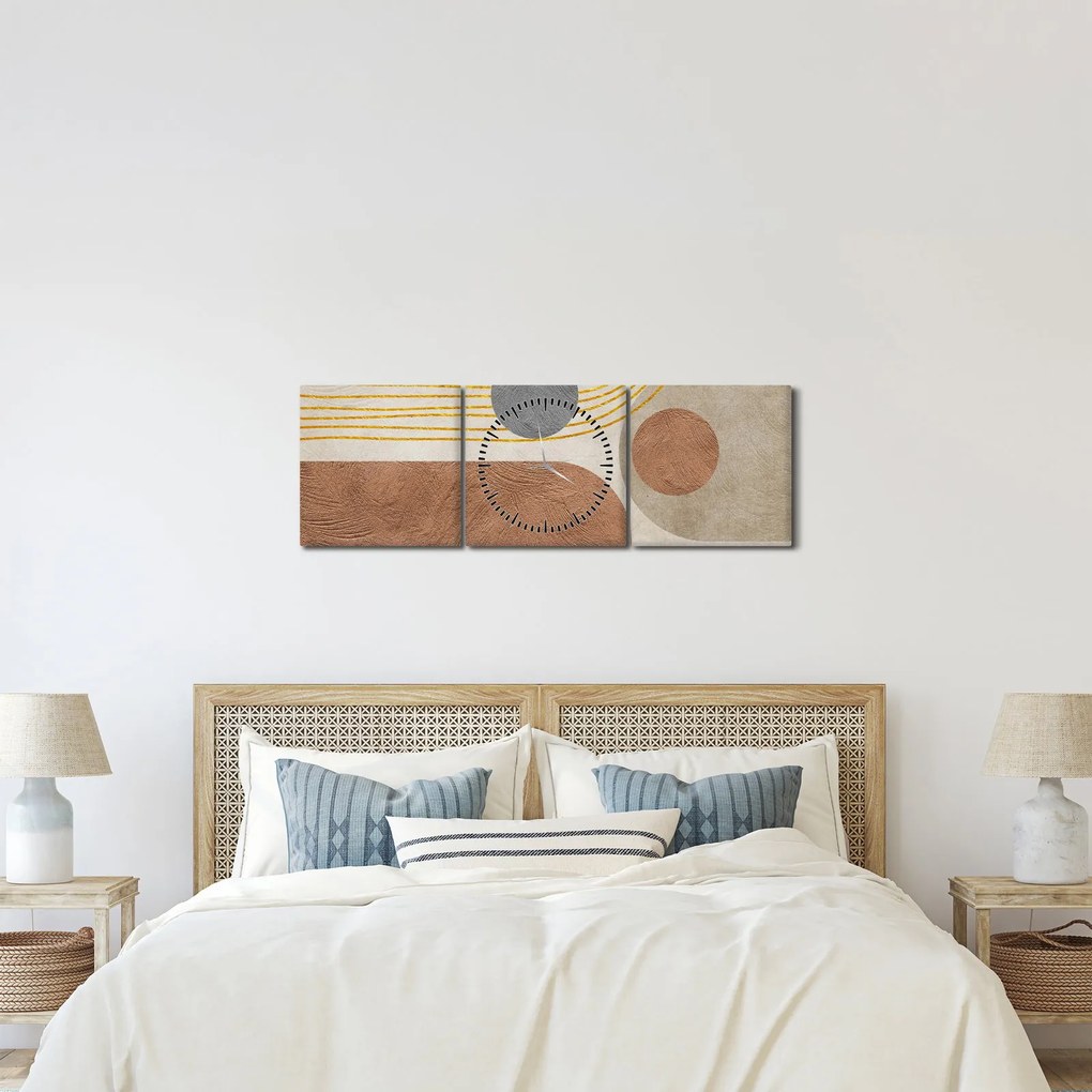 Tablou - Colaj modern (cu ceas) (90x30 cm)