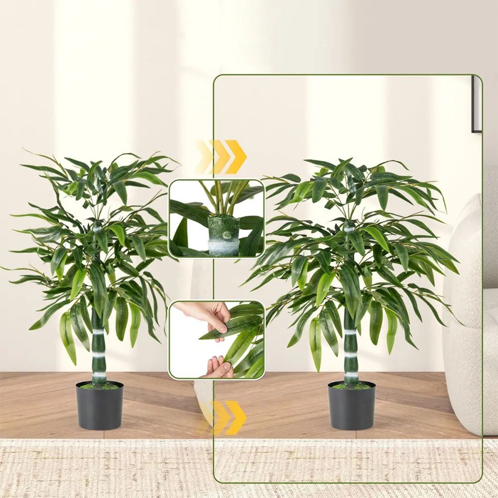 Plantă artificială bambus, 1 m, set 2 bucăți
