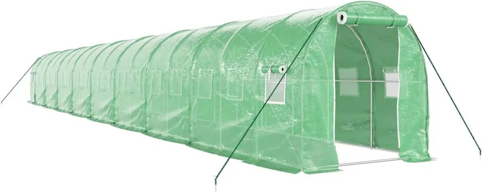 vidaXL Seră cu cadru din oțel, verde, 36 m², 18x2x2 m