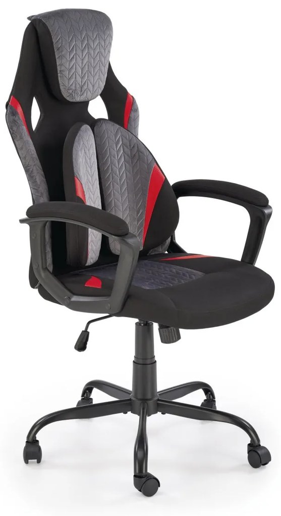 Scaun de birou Jensen negru/gri/rosu H125 cm JENSEN office chair, black / grey / red