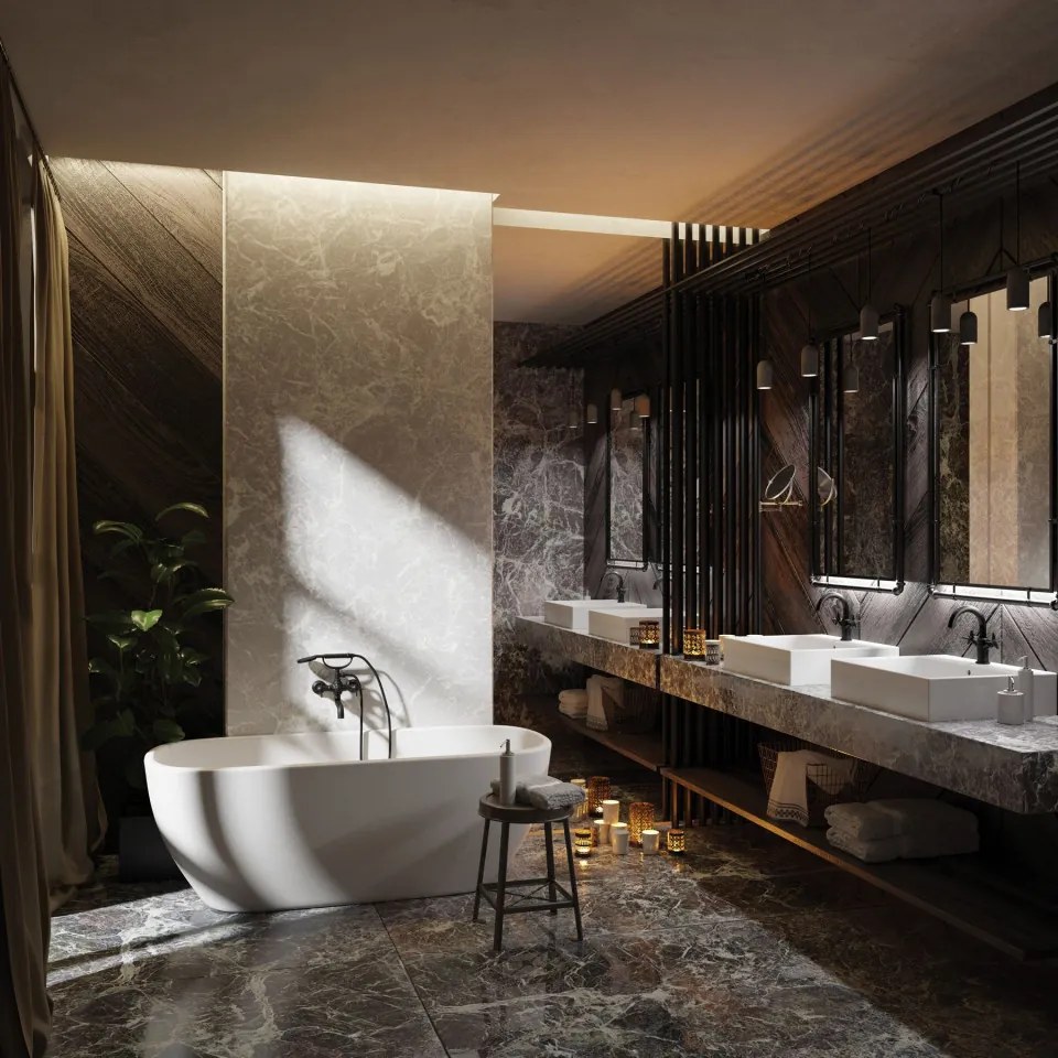 Temisto baterie cada cu montaj pe perete finisaj crom BQT_011D