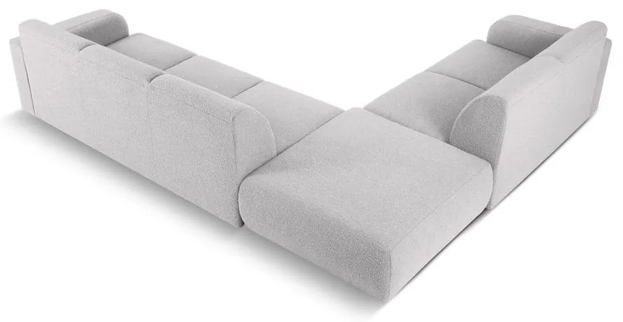 Colțar gri deschis cu tapițerie din stofă bouclé (colț stânga) Molino – Micadoni Home