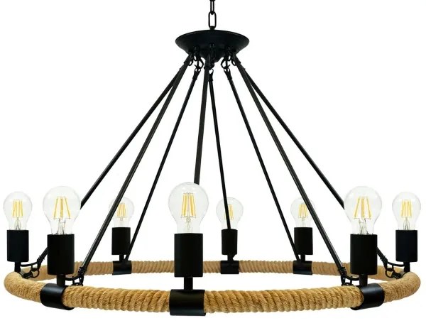 Lustră LED pe lanț ROPE ARTHUR 8xE27/6W/230V