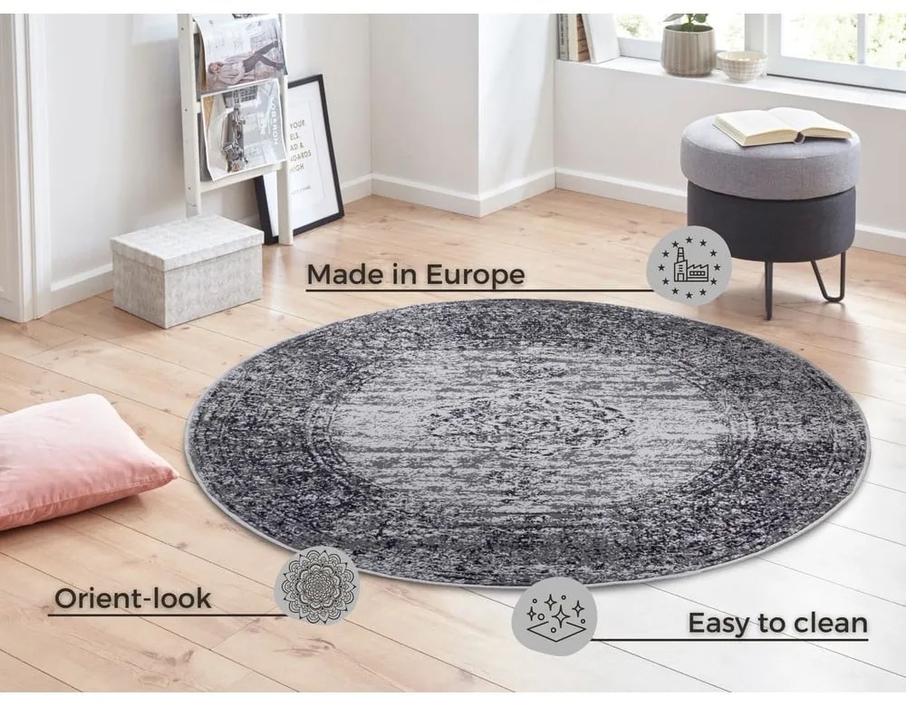Covor rotund gri ø 160 cm Méridional - Hanse Home