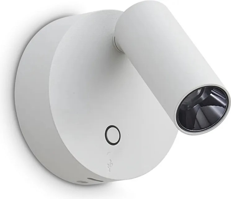 Aplica cu reader LED directionabil USB-C ELF AP BIANCO