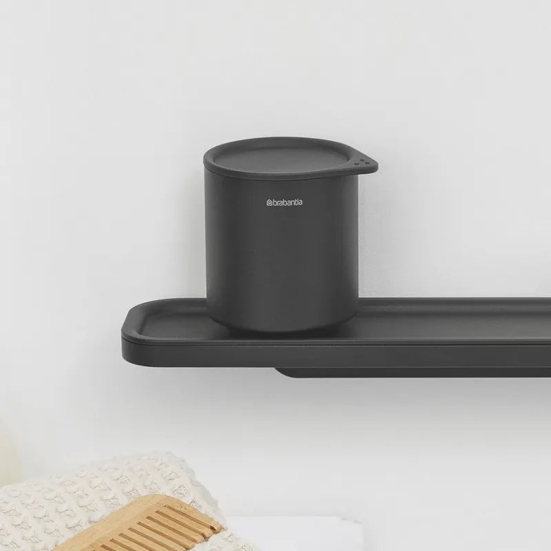 Cutie accesorii pentru baie Brabantia MindSet Mineral 1005686, Baza antiderapanta, Finisaj mineral, Gri