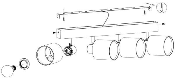 Spot BATALLAS 4xE27/10W/230V Eglo 99492