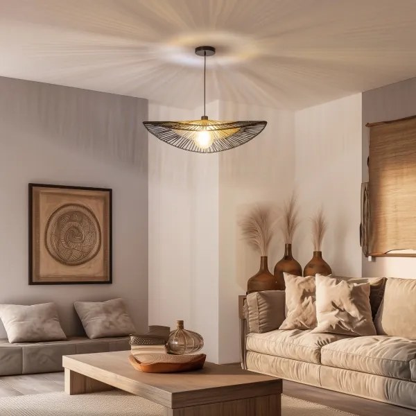 Abajur universal KERIA, diametru 50 cm, maro/negru