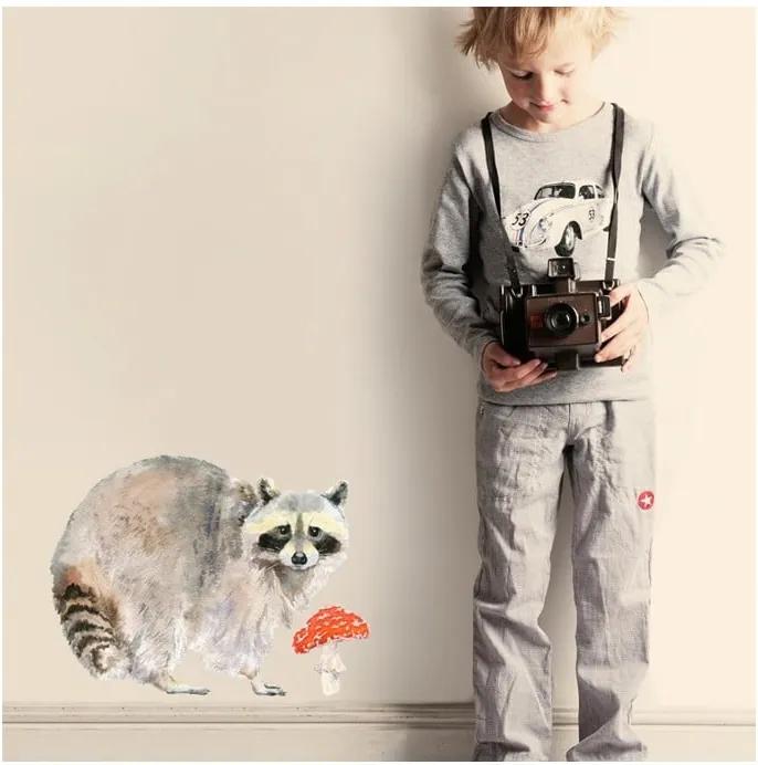 Autocolant refolosibil Raccoon, 40x30 cm