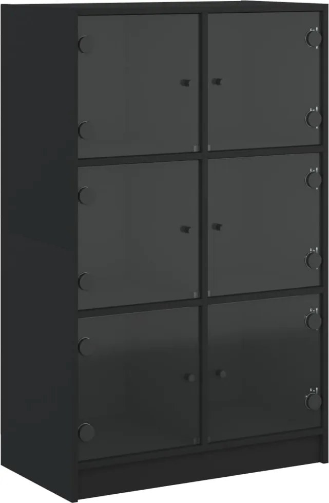 vidaXL Dulapuri înalte cu uși, negru, 68x37x109 cm, lemn prelucrat