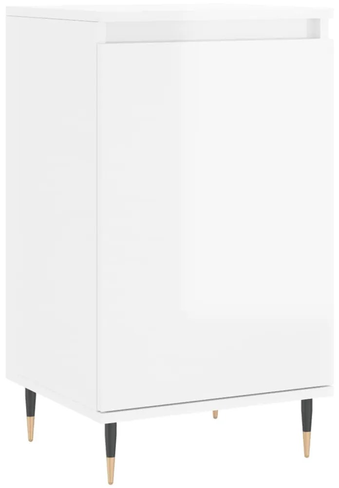 831040 vidaXL Dulap, alb extralucios, 40x35x70 cm, lemn prelucrat