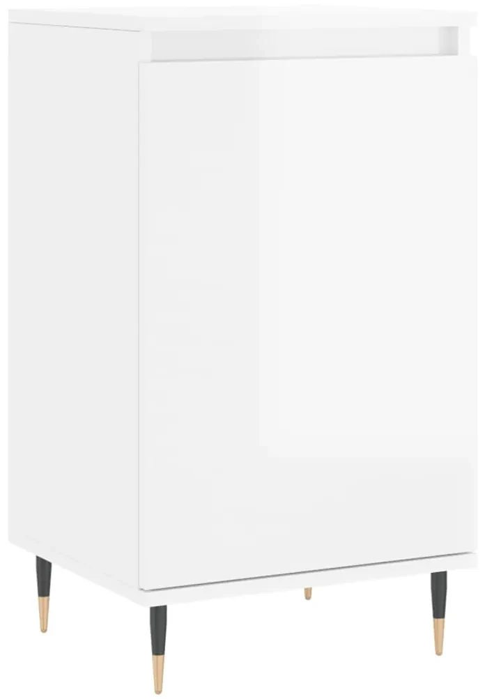 831040 vidaXL Dulap, alb extralucios, 40x35x70 cm, lemn prelucrat