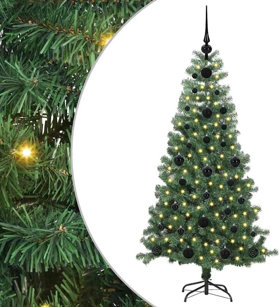 vidaXL Brad de Crăciun cu 150 LED cu suport Verde 120 cm PVC