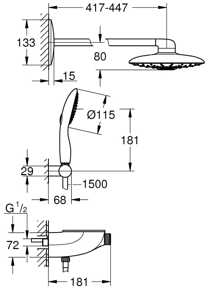 Sistem dus Grohe Rainshower Smartcontrol DUO 360  - 26443LS0