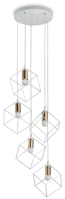 Lustra cu 5 pendule design modern ICE SP5 BIANCO 237671 IDL