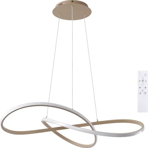 Brilagi - Lustră LED dimabilă pe cablu INFINITY LED/80W/230V 80x80 cm bej + telecomandă
