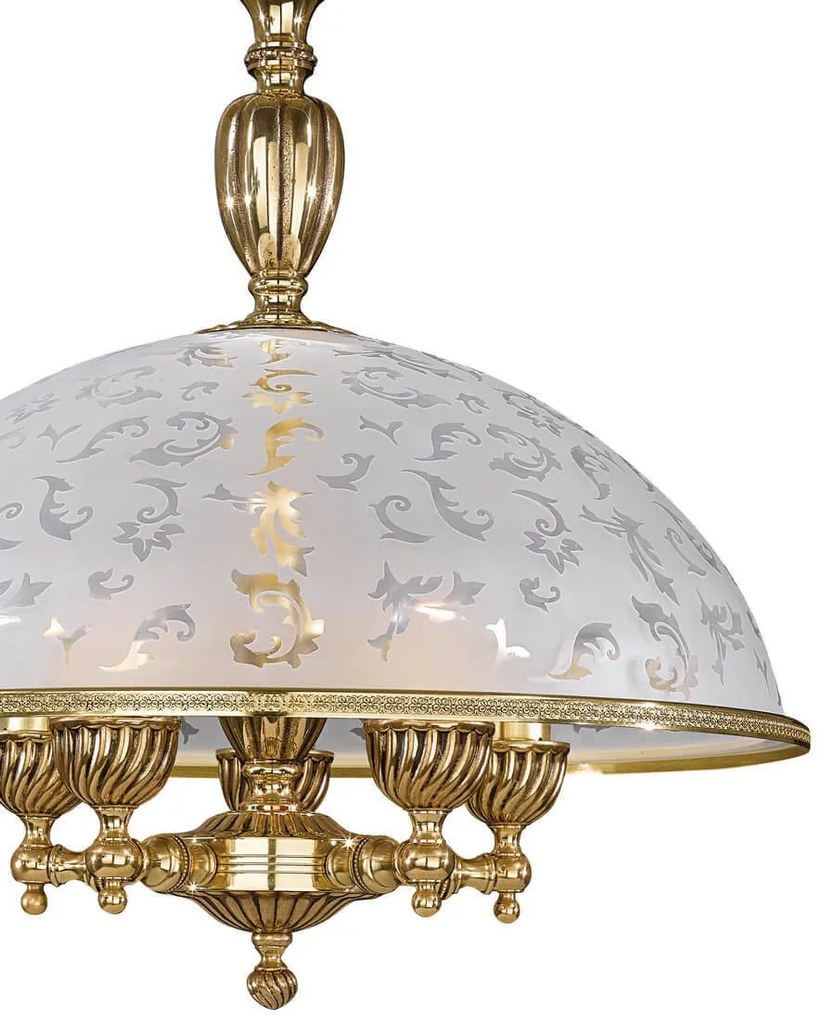 Lustra design clasic din alama si sticla 6202