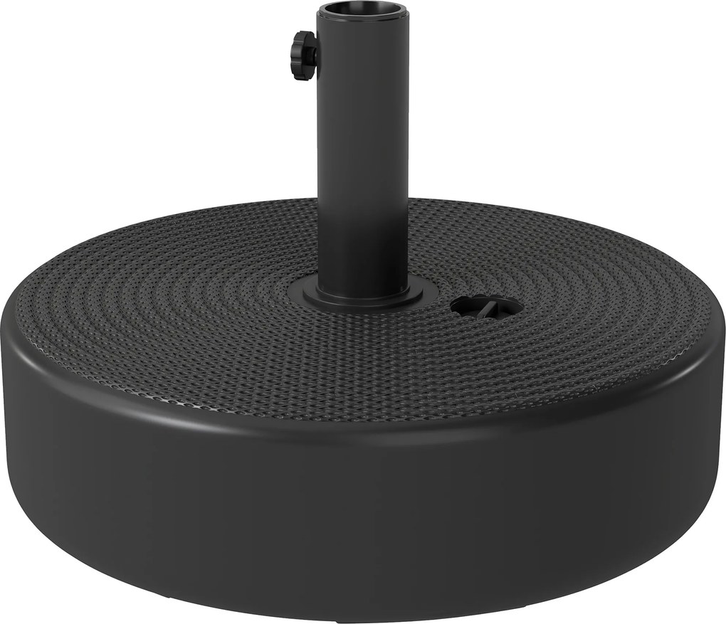 Outsunny Picior pentru umbrelă, soclu exterior umplabil până la 19 kg cu nisip sau 15 kg cu apă, Ø 45 x 30,5 cm, negru | Aosom Romania
