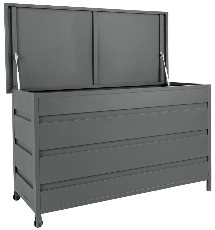 Ladă de grădină Cassis, aluminiu, gri, mare, 160x82x85 cm, 650 L