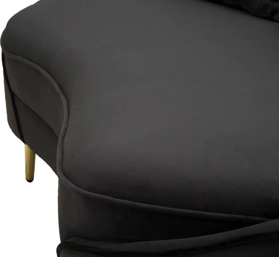 Canapea 3 locuri Oslo, Mauro Ferretti, 185 x 84 x 68 cm, lemn de eucalipt/poliester, negru/auriu