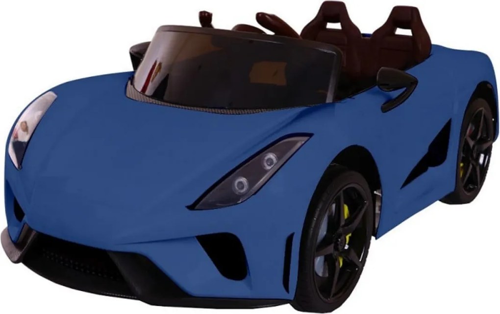Masinuta Electrica cu acumulator pentru copii NOVOKIDS™ Famous Racer , Cu telecomanda, Melodii si lumini, 3-8 ani , Usi cu deschidere Butterfly ,