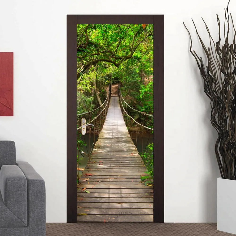 Autocolant adeziv pentru ușă Ambiance Suspension Bridge, 83 x 204 cm