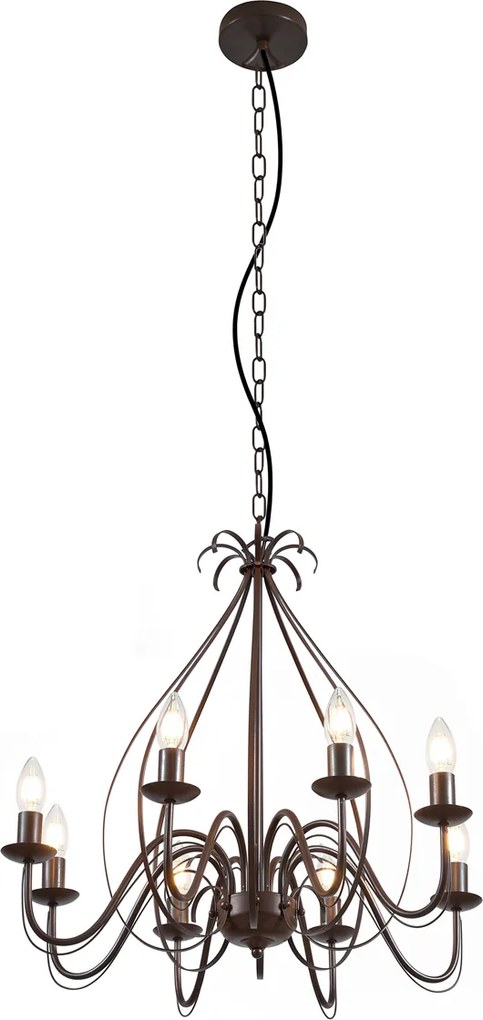 Candelabru inteligent maro ruginiu cu 8 lumini inclusiv Wifi B35 - Giuseppe