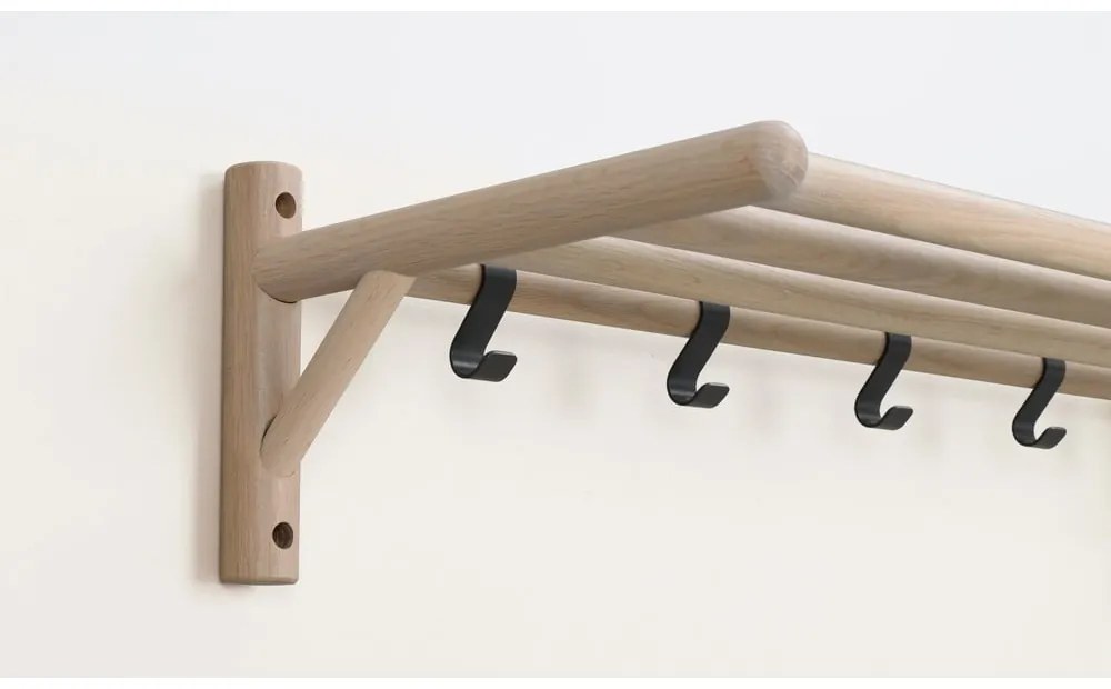 Cuier de perete în culoare naturală din lemn masiv de stejar Milford - Rowico