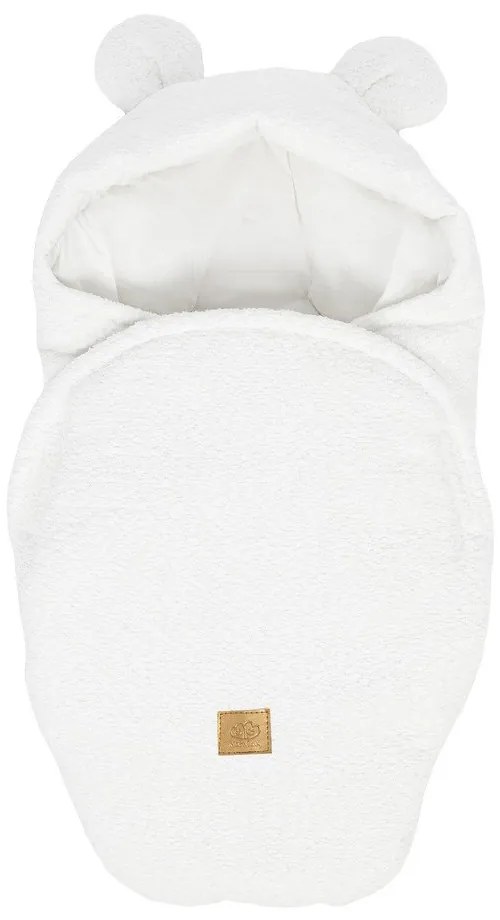 Păturică de înfășat albă din material bouclé 45x80 cm – Meowbaby