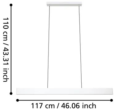 Lustră LED RGBW dimabilă pe cablu Eglo 900879 ANDREAS-Z LED/38W/230V alb