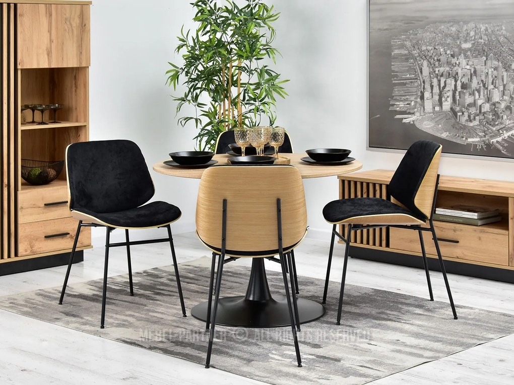 Scaun Jordan (stejar negru + negru). 1111083