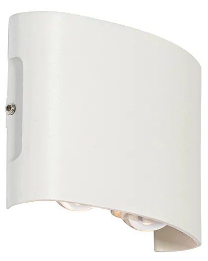 Aplică de perete pentru exterior alb cu LED 4 lumini IP54 - Silly