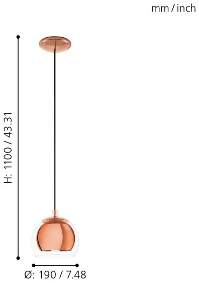 Eglo 94589 - Lustra ROCAMAR 1xE27/60W/230V
