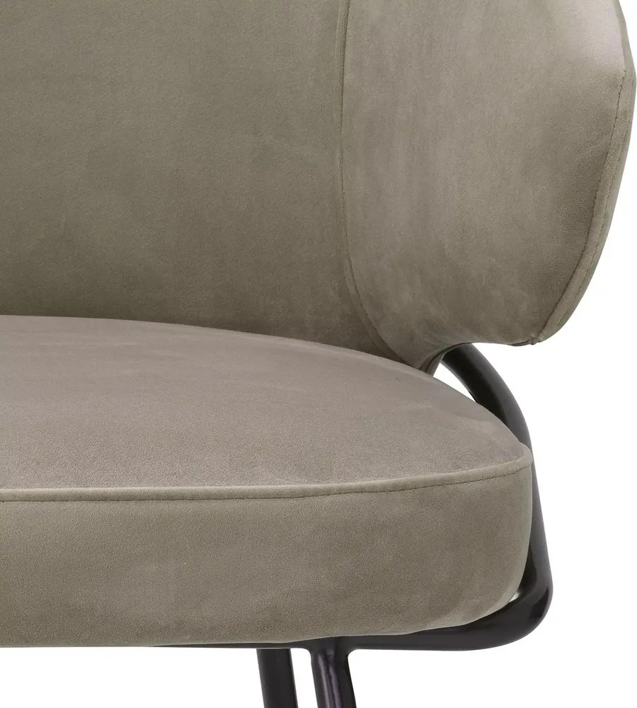 Scaun tapitat design LUX Kinley, catifea savona greige 115875 HZ