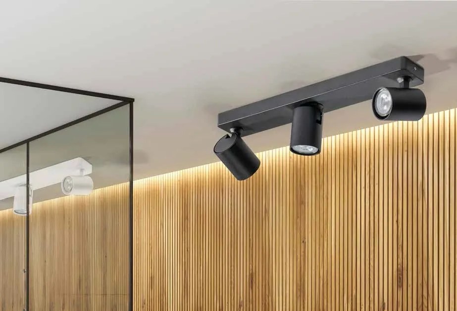 Plafoniera cu 3 spoturi directionabile de tavan/plafon EXO 3 neagra ZZ AZ3197