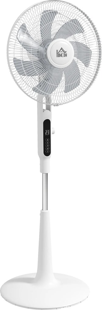HOMCOM Ventilator de Podea cu Telecomandă Oscilant 28 Viteze 3 Moduri Temporizator și Funcție Antimosquitos Alb | Aosom Romania