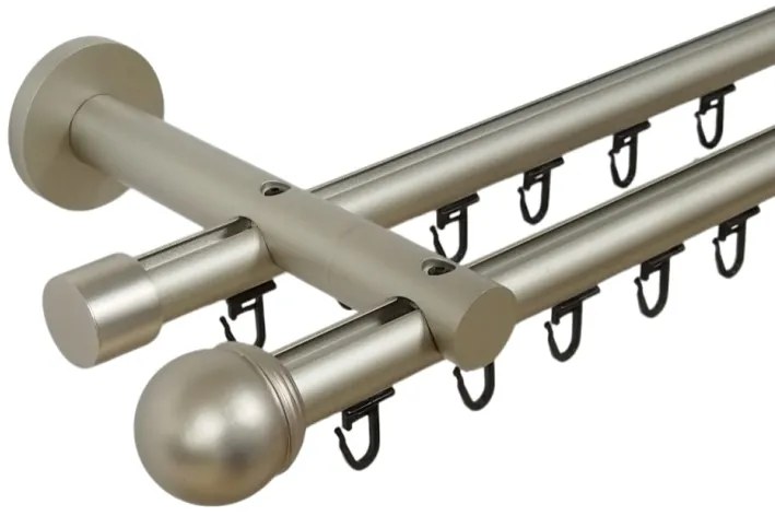 Galerie metal dubla PICIOR UNIVERSAL TEAVA PROFIL - TODI MAX19/19 - CROM MAT (Alege marime: 400 cm)