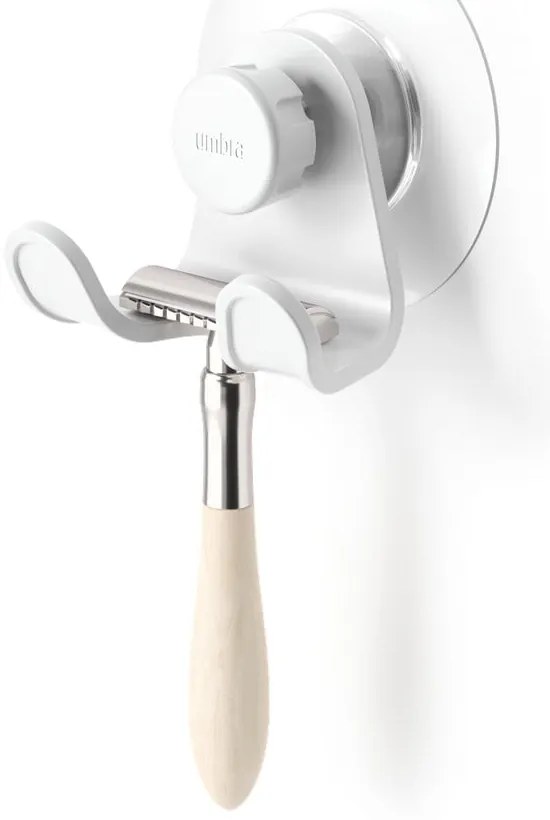 Cârlig alb autoadeziv din plastic reciclat Flex Adhesive – Umbra