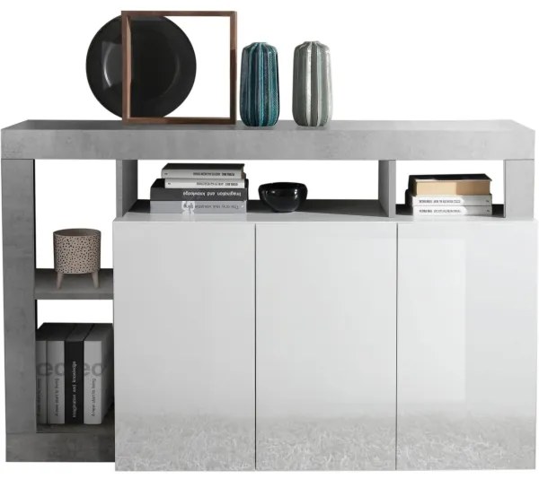 Comodă LENOR alb/gri beton