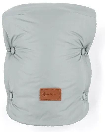 PETITE&MARS - Set sac de iarnă 3 în 1 JIBOT pentru bebeluși + mănuși pentru cărucior, gri deschis