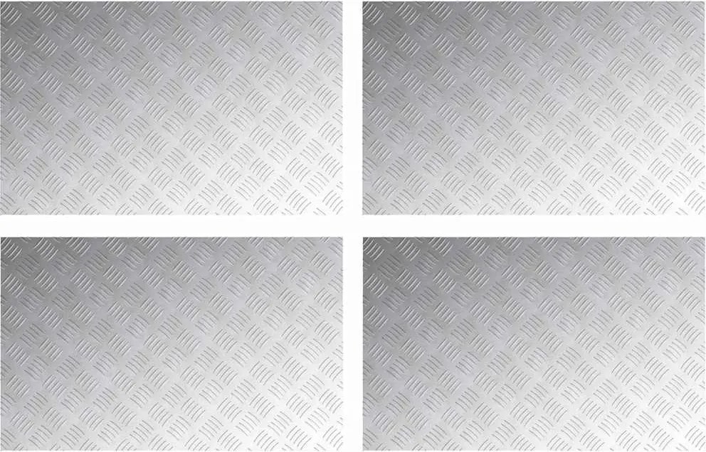 vidaXL Trepte Dreptunghiular 4 pcs Argintiu 80 x 50 cm Aluminiu