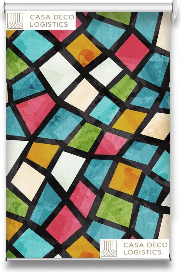 Roletă textilă Urban 4017 cu model geometric colorat