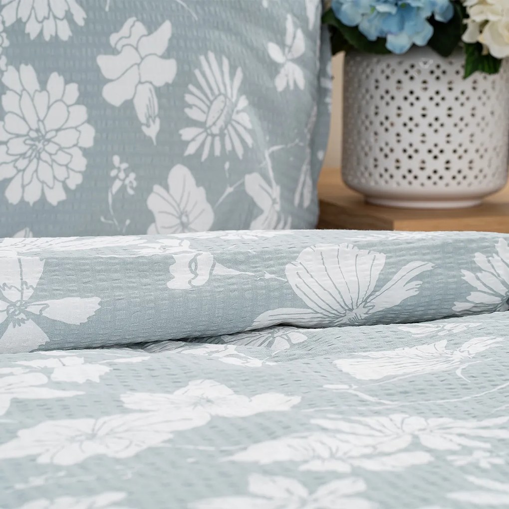 Lenjerie pat 4Home Gentle Green bumbac creponat, 140 x 200 cm, 70 x 90 cm