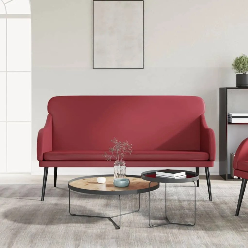 351434 vidaXL Bancă, roșu vin, 110x76x80 cm, piele ecologică