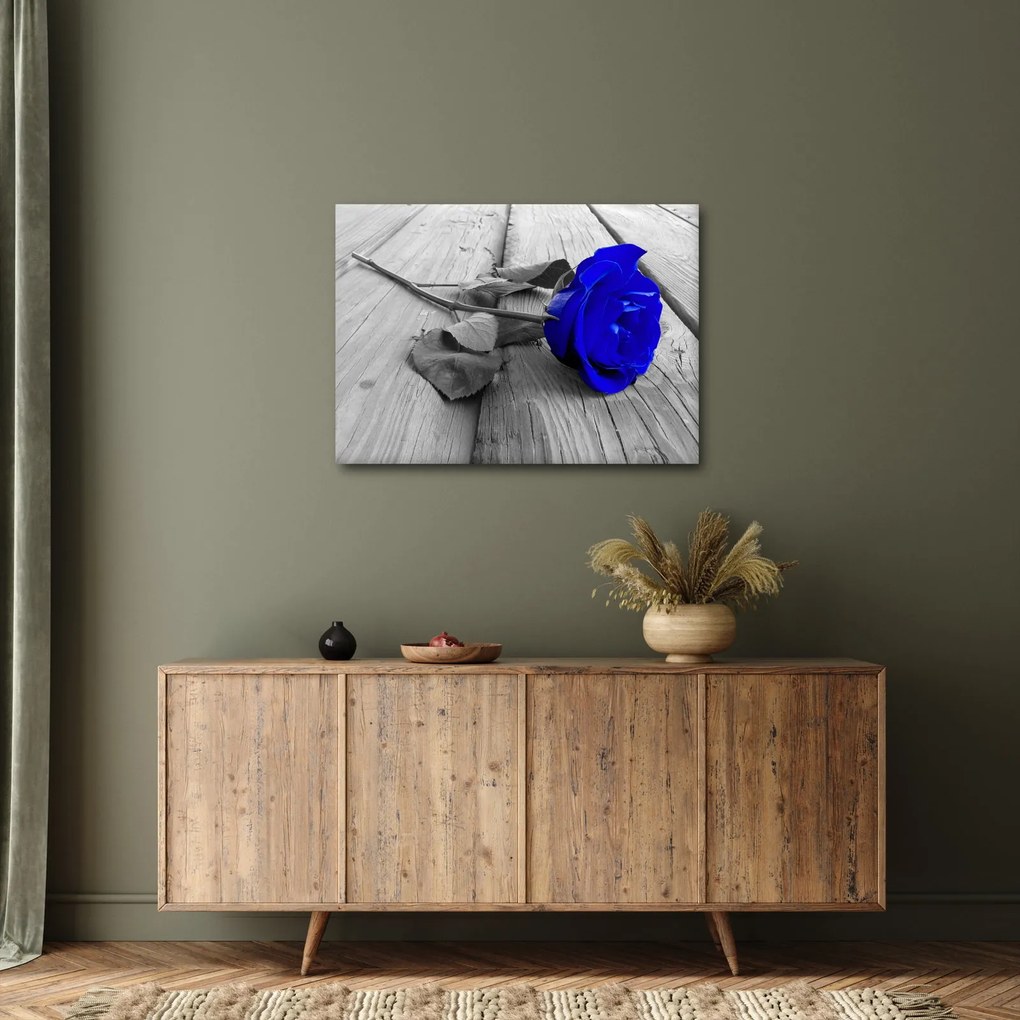 Tablou - Trandafir albastru (70x50 cm)