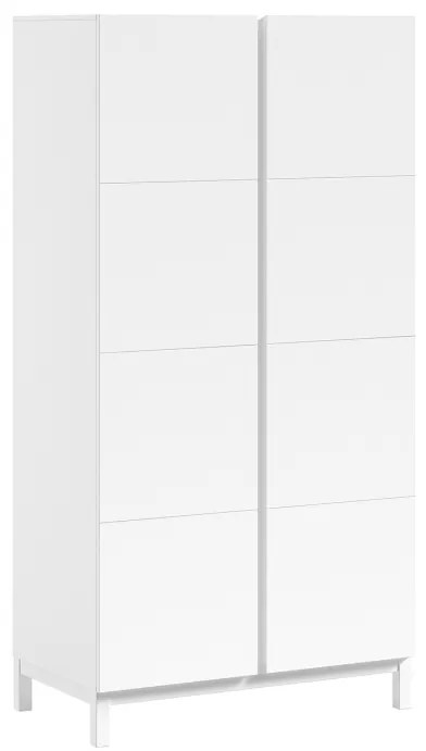 Set Complet Mobilier Cameră Copii EVA: Pat 90x200 cm, Noptieră, Dulap 2 Uși și Birou cu Sertare, Alb – Vipack