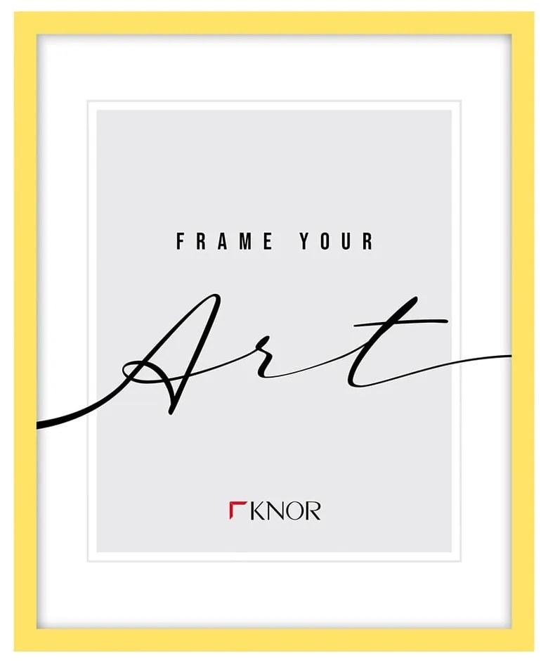 Ramă foto galbenă cu picior de susținere/de agățat 12x17 cm – knor