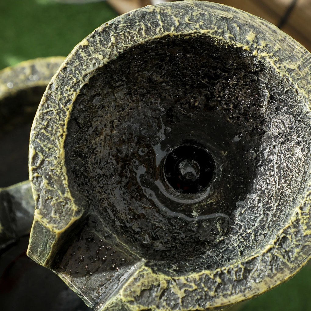 Outsunny Fântână de grădină, fântână de apă, viteză reglabilă, 25 x 24 x 60 cm, Negru | Aosom Romania