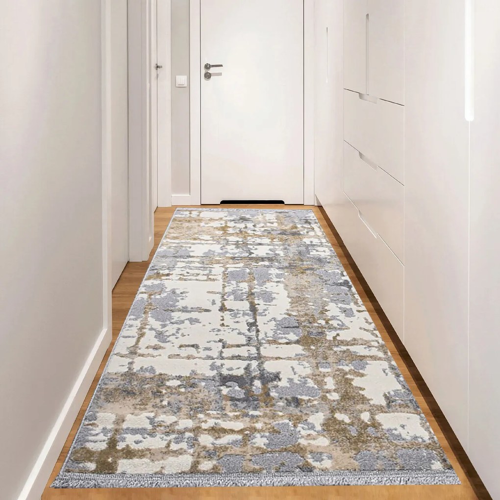 Covor, Notta 1100, 80x200 cm, Gri / Bej / Crem